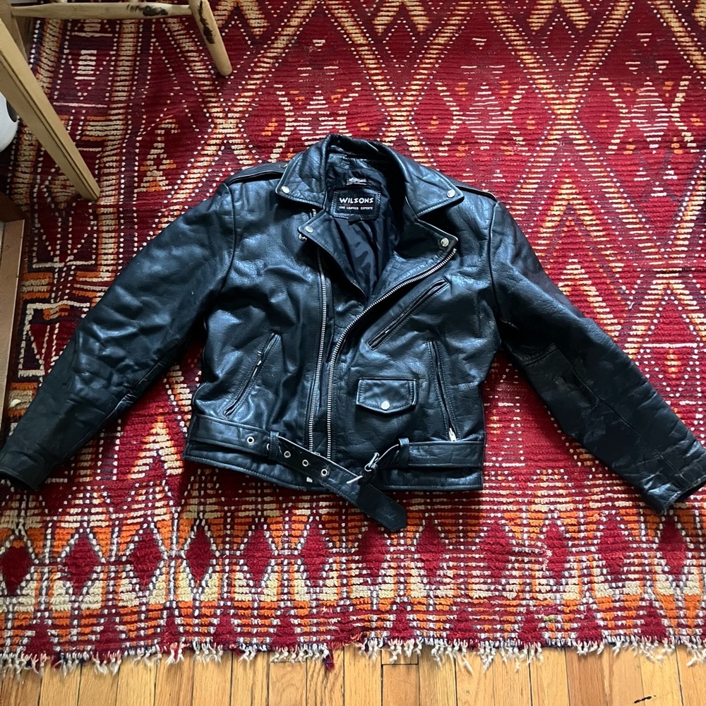 Wilson’s vintage leather motorcycle jacket